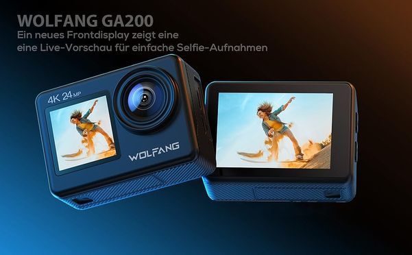 WOLFANG GA200, eine Dual Screen Action Kamera mit gutem Preis Leistungs Verhältnis.