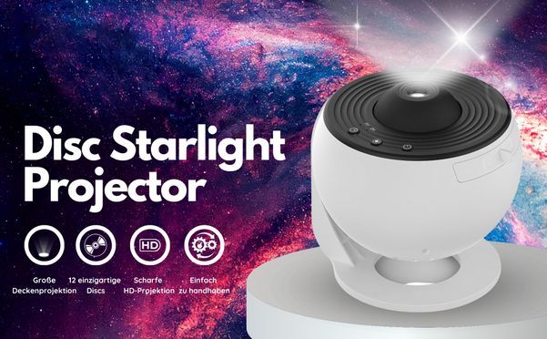 Planetarium-Projektor mit 12 Stück 4K Ultra Clear Galaxy-Scheiben, 360° drehbarer Sternenprojektor