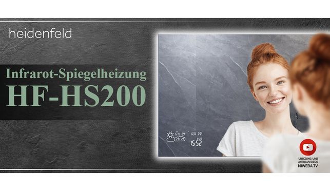 Heidenfeld Infrarot-Spiegelheizung HF-HS200 - Der Spiegel, der (fast) alles kann