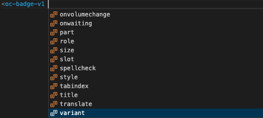 Autocompletion for OTTO component attributes