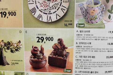 Neben Geschäften in Frankreich, Österreich und Italien gab es in den 1990ern auch OTTO Korea. Ein Auszug aus einem damaligen Katalog zeigt Artikel und Preise in Won.