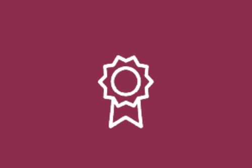 Ein Icon, das ein Abzeichen darstellt und Verantwortung übernehmen symbolisiert. 