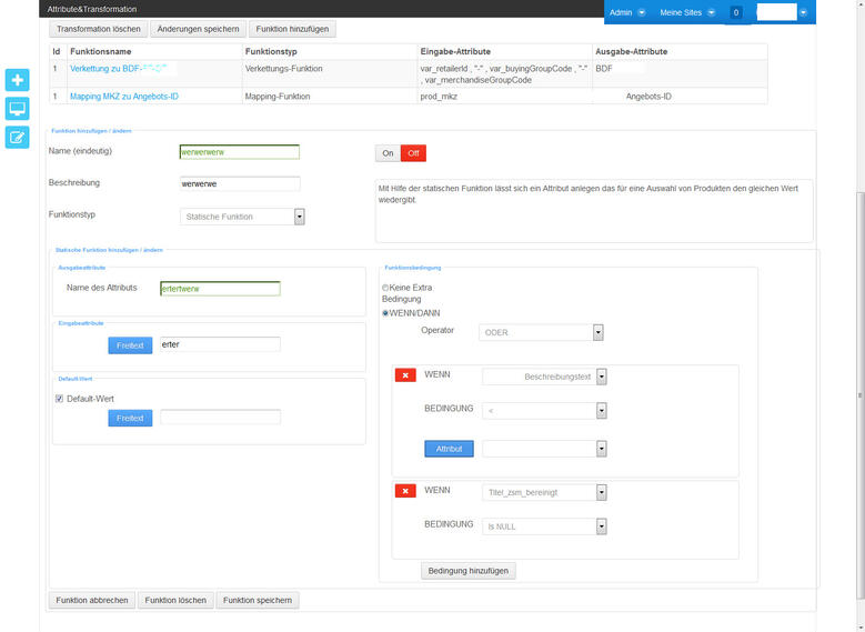Function creation according to previous logic