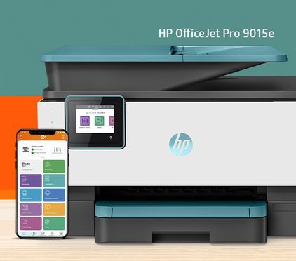 All-in-One Instant Pro (LAN kompatibel) Ink HP 9015e WLAN OfficeJet (Wi-Fi), HP+ Multifunktionsdrucker, (Ethernet),