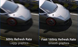 Enorm schnelle Bildwiederholrate von 165Hz