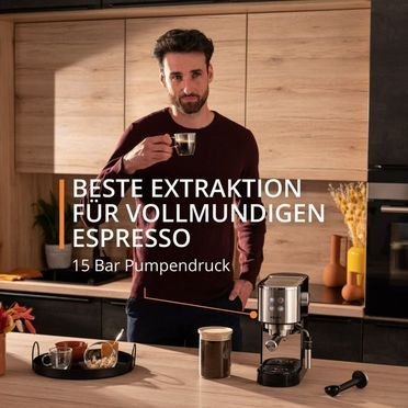 KRUPS Virtuoso + Espresso Siebträgermaschine Silber Edelstahl