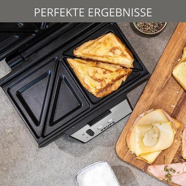 ADLER Camry XL Sandwichmaker – 1300 Watt, Extra Große Platten Für Knusprige Sandwiches