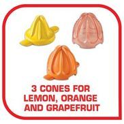 Drei Presskegel für alle Arten von Zitrusfrüchten!