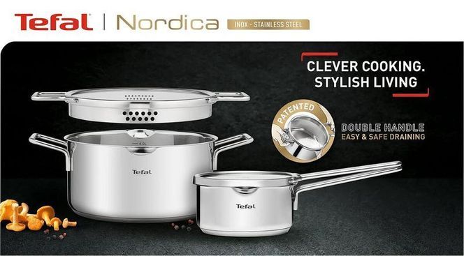 T-fal Gourmet Edelstahl-Kochgeschirr-Set 11-teilig – Mit Bratpfannen, Töpfen, Dutch Oven & Dampfgarer | Induktion, Ofenfest & Spülmaschinengeeignet
