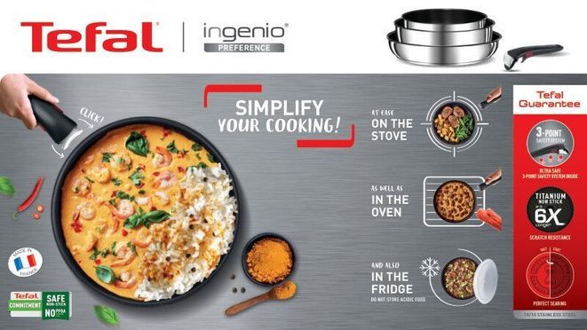 Ingenio Preference 3-teiliges Pfannen-Set L97394