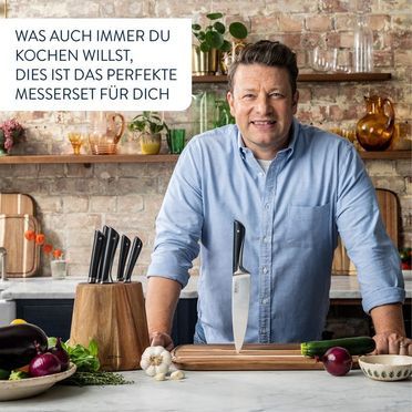 Tefal Kochmesser Jamie Oliver K26701, hohe Leistung, unverwechselbares  Design, widerstandsfähig/langlebig, Lieferumfang: Jamie Oliver by Tefal  Kochmesser 20 cm