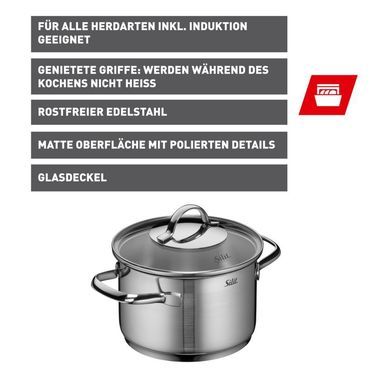 Silit Achat Kochtopf mit Deckel, 16 cm