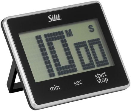 Silit Eieruhr (Attimo schwarz, 1-St., 1x Kurzzeitmesser digital (9 x 7 cm)  inkl. 2 Batterien AAA 1,5V)