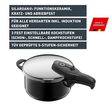 Silit Silargan® Sicomatic t-Plus Schnellkochtopf, 22 cm, 4,5 l, Black