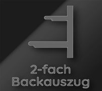 2-fach-Teleskopauszug, Backofen-Set BAKO4 BAUKNECHT Hydrolyse BLACK, mit HR6