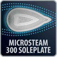 Microsteam-Bügelsohle für optimale Dampfverteilung