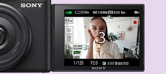 Sony ZV-1F Kompaktkamera (ZEISS Tessar T* Objektiv, 6 Elemente in 6 Gruppen,  20,1 MP, Bluetooth, WLAN)