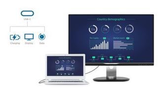 Anschließen Ihres Notebooks über ein USB-C-Kabel