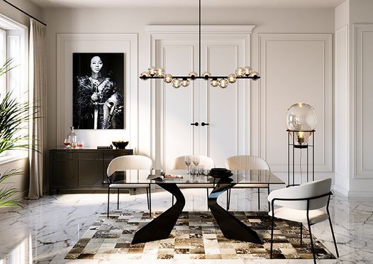 Lampadario A Sospensione Rame Design Moderno 5 Luci RD-0255