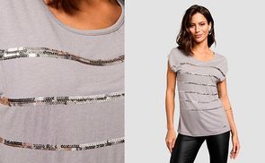 T-Shirt mit glitzernden Pailletten