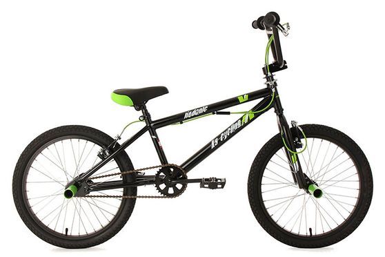 BMX Freestyle 20'' Hedonic Bike black-green 2 Pegs BMX 360° Rotor