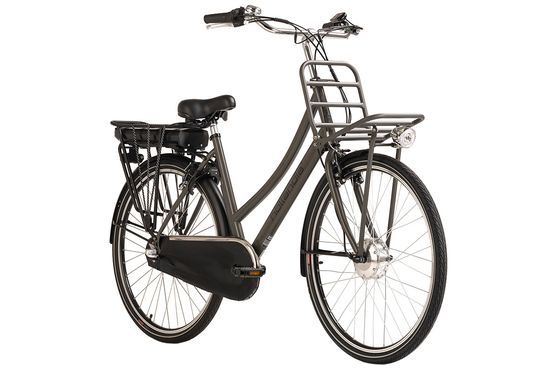 E-Citybike Damen Hollandia Carry on 28'' E-Bike weiß 250 Watt Li-Ion 36V/13 Ah 3 Gänge