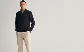 Gant V-Ausschnitt-Pullover Classic Cotton V-Neck Premium Strickjersey aus  weicher 100% Baumwolle, Übergangspullover, Mit modischen Rippbündchen an  den Abschlüssen