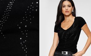 T-Shirt mit Glitzer-Applikationen