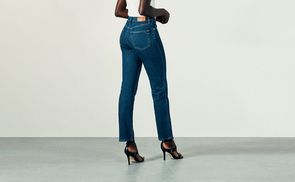 CLASSIC MIO WRN Straight-Jeans A mit Logostickerei STRAIGHT Hilfiger Tommy HW