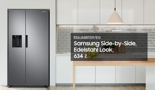 Samsung Side-by-Side RS6JA8811S9, 178 cm hoch, 91,2 cm breit, mit  Festwasseranschluss
