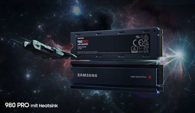 Samsung 980 PRO Heatsink interne SSD (1 TB) 7000 MB/S Lesegeschwindigkeit, Playstation  5 kompatibel