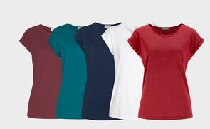 Basic T-Shirt mit Rundhalsausschnitt
