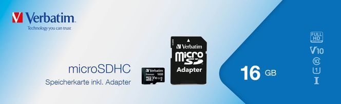 44082 | microSDHC Class 10 inkl. Adapter | 16 GB