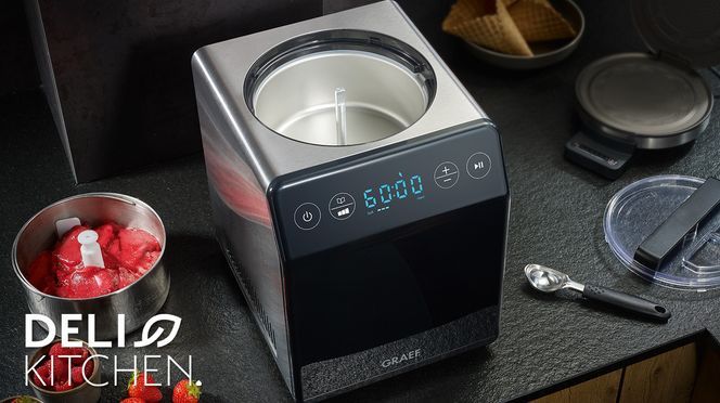 Eismaschine IM700 mit Joghurtfunktion, Edelstahl-schwarz