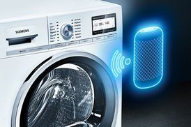 SIEMENS Waschmaschine WG44B20X40, 9 kg, möchtest dank von der U/min, Home sämtliche glättet Knitterfalten, 1400 Connect wo – Home App smartFinish Waschmaschine du Connect: mit Dampf bedienen