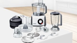 Robot Compact Bosch MCM68840 - 1250 W, Bol 3,9 L, 40 Fonctions - Gris/argent/transparent
