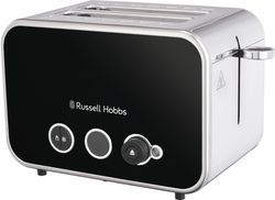 RUSSELL HOBBS Toaster Distinctions Schwarz 26430-56, 2 kurze Schlitze, für  2 Scheiben, 1600 W, Brötchenaufsatz, Krümelschublade, 1.600 Watt