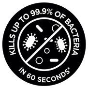 Tötet in 60 Sekunden bis zu 99,9 % der Bakterien ab*