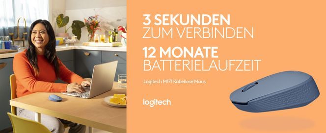 Logitech M171 Kabellose Maus, 2.4 GHz Verbindung, USB Empfänger, Für Links und Rechtshänder, Schwarz