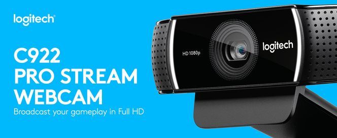 Logitech C922 PRO Webcam mit Stativ, Full HD 1080p, 78° Sichtfeld, Autofokus, Belichtungskorrektur