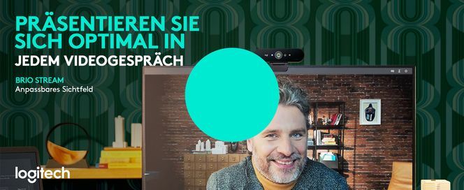 Logitech Brio Stream Webcam, 4K Ultra HD 1080p, Weites anpassbares Blickfeld, USB, Abdeckblende