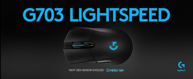 Logitech® G703 LIGHTSPEED Wireless Gaming Mouse with HERO 25K Sensor