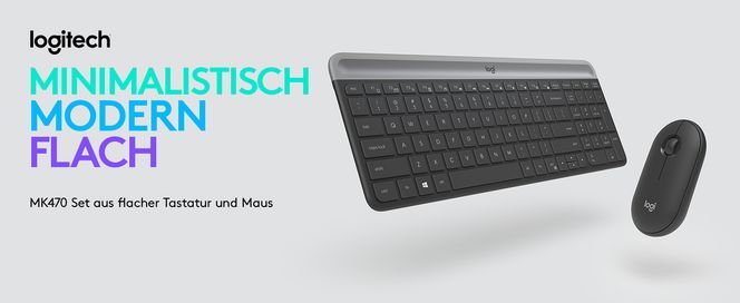Slim Wireless Keyboard and Mouse Combo MK470