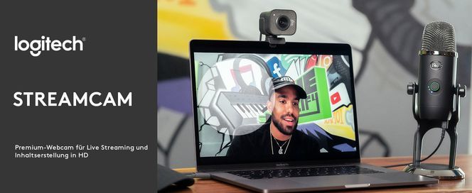 Logitech Streamcam Webcam, Vertikales Video HD 1080p 60 fps, Smart autofokus, USB C, Weiß