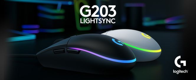 optimierte LIGHTSYNC G203 Logitech Tastenfederspannung dpi), 1 Gaming-Maus (kabelgebunden,