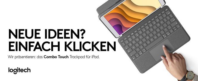 Logitech Combo Touch für iPad 7 & 8 Gen Tastatur Hülle mit Trackpad, abnehmbares Keyboard, QWERTZ