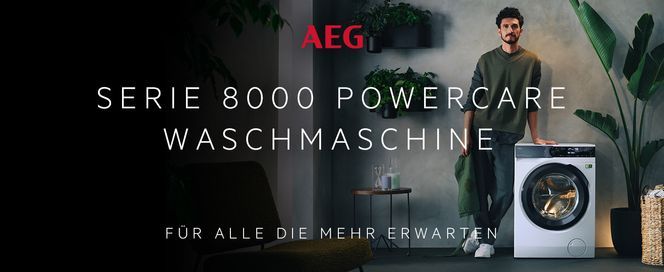 AEG Waschmaschine 8000 PowerCare LR8E75490, 9 kg, 1400 U/min, PowerClean -  Fleckenentfernung in 59 Min. bei nur 30 °C & Wifi