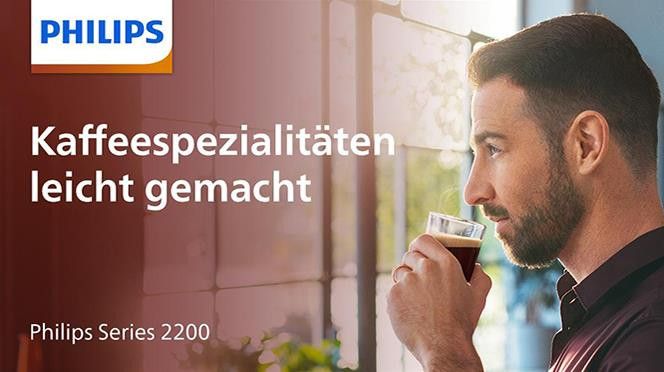 Philips Kaffeevollautomat 2200 Serie EP2220/40 Pannarello, 2  Kaffeespezialitäten, individuell anpassbarer Aromastärke