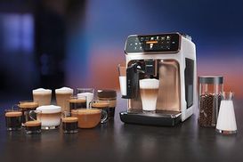 Kaffeevollautomat 12 und LatteGo-Milchsystem mit 5400 EP5443/70 Kaffeespezialitäten, TFT-Display Series, Philips