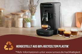 Philips Senseo Kaffeepadmaschine Maestro Kaffeespezialitäten, 64 recyceltem und 80% 200 +3 € CSA260/65, zurückerhalten Senseo Pads aus bis kaufen Plastik, Memo-Funktion